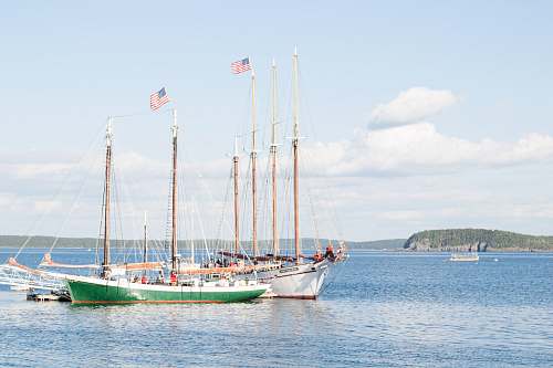 bar harbor green and white boats sailing at sea boat